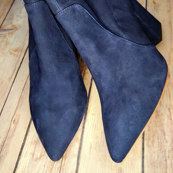Loeffler Randall Isla Suede Ankle Boots Navy sz 9 - Picture 3 of 5